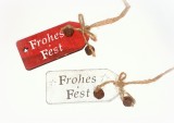Geschenkanhnger 'Frohes Fest' aus Holz 2er-Set