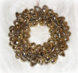 Kranz aus Christbaumkugeln gold 30 cm