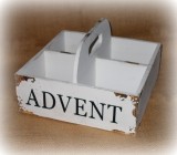 Kiste 'Advent' aus Holz 25 cm