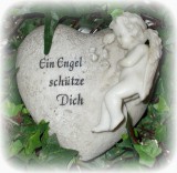 Herz 'Ein Engel schtze Dich' aus Polyresin 12 cm