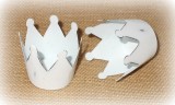 Deko-Krone aus Metall antikweiss 7 cm 2er-Set