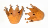 Deko-Krone aus Metall rost 7 cm 2er-Set