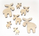 Streudeko 'Elch' aus Holz 18er-Set