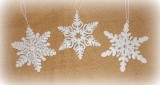 Dekohnger 'Schneeflocke' aus Metall 8 cm 3er-Set