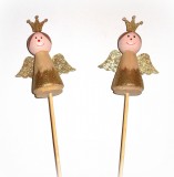 Dekostecker 'Engel' aus Holz gold 4er-Set