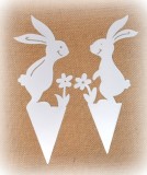 Dekostecker 'Hasen' aus Metall weiss 2er-Set