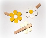 Dekoklammer 'Blüte' aus Holz gelb 6er-Set