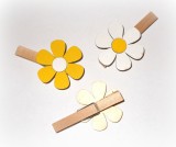 Dekoklammer 'Blte' aus Holz gelb 6er-Set