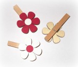 Dekoklammer 'Blte' aus Holz rot 6er-Set