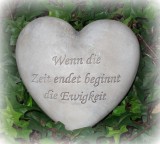 Gedenkherz 'Wenn die Zeit endet' aus Polyresin 15 cm