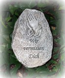 Gedenkstein 'Wir vermissen Dich' aus Polyresin 10 cm