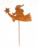 Dekostecker 'Weihnachtsmann' aus Metall mit Rostfinish 47 cm