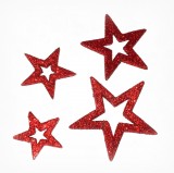 Streudeko 'Sterne' aus Moosgummi mit Glitter rot 12er-Set