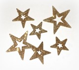 Streudeko 'Sterne' aus Moosgummi mit Glitter gold 12er-Set
