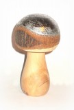Pilz aus Holz silber 13 cm