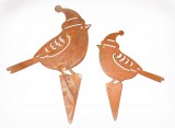 Dekostecker 'Wintervögel' aus Metall mit Rostfinish 2er-Set