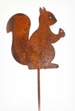 Gartenstecker 'Eichhörnchen' aus Metall mit Rostfinish 60 cm