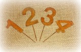 Dekostecker 'Adventszahlen' aus Metall mit Rostfinish 4er-Set