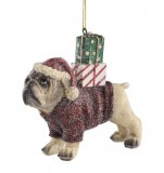 PTMD Dekohnger 'Weihnachtshund Bulldog' aus Polyresin 10,5 cm