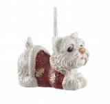 PTMD Dekohnger 'Weihnachtshund Westie' aus Polyresin 8 cm