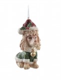 PTMD Dekohnger 'Weihnachtshund Pudel' aus Polyresin 6,5 cm