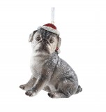 PTMD Dekohnger 'Weihnachtshund Mops' aus Polyresin 8,5 cm