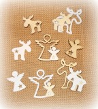 Streudeko 'Engel und Elche' aus Holz  24er-Set