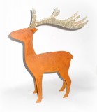 Hirsch aus Metall mit Rostfinish 29 cm