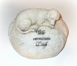 Gedenkstein 'Hund' aus Polyresin 16 cm