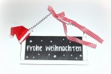 Schild 'Frohe Weihnachten' aus Holz