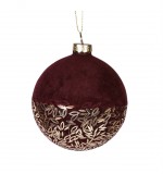 PTMD Christbaumkugel 'Velvet' aus Glas rot 8 cm