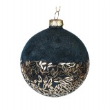 PTMD Christbaumkugel 'Velvet' aus Glas blau 8 cm