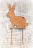 Dekostecker 'Hase' aus Metall mit Rostfinish 10 cm 4er-Set