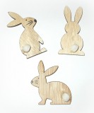 Streudeko 'Hasen' aus Holz 12er-Set