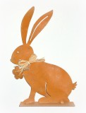 Hase aus Metall mit Rostfinish 23 cm
