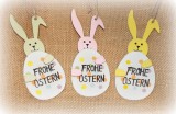 Dekohnger 'Frohe Ostern' aus Holz 3er-Set