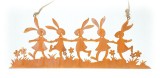 Dekohnger 'Hasenfreunde' aus Metall mit Rostfinish 29,5 cm