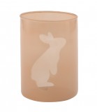 PTMD Windlicht 'Rabbit' aus Glas orange 17 cm