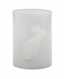 PTMD Windlicht 'Rabbit' aus Glas weiß 17 cm