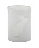 PTMD Windlicht 'Rabbit' aus Glas wei 17 cm