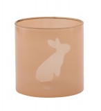 PTMD Windlicht 'Rabbit' aus Glas orange 11 cm