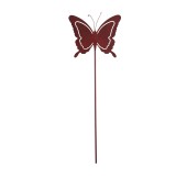 Gartenstab 'Schmetterling' aus Metall rostfarben 110 cm