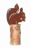 Eichhörnchen Metall rost auf Holz 22 cm