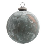 PTMD Christbaumkugel aus Glas kupferblau 13 cm