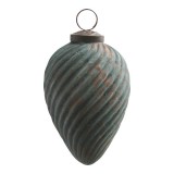PTMD Christbaumkugel 'Zapfen' aus Glas kupferblau 11 cm
