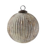 PTMD Christbaumkugel 'Asley' aus Glas silber 12 cm