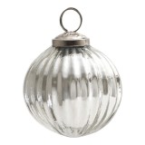 PTMD Christbaumkugel 'Livia' aus Glas silber 8 cm