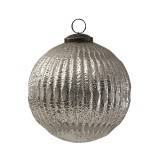 PTMD Christbaumkugel 'Yoana' aus Glas silber 12 cm
