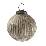 PTMD Christbaumkugel 'Asley' aus Glas silber 8 cm