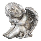 PTMD Engel aus Zementguss silber 18 cm
